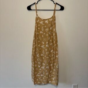 NWT Mustard Yellow Floral Summer Spaghetti Strap Midi Dress Size XXL